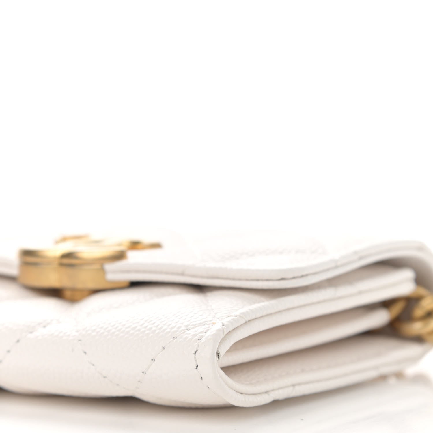 Chanel Caviar Quilted Bracelet On Chain Clutch White 11 of 13