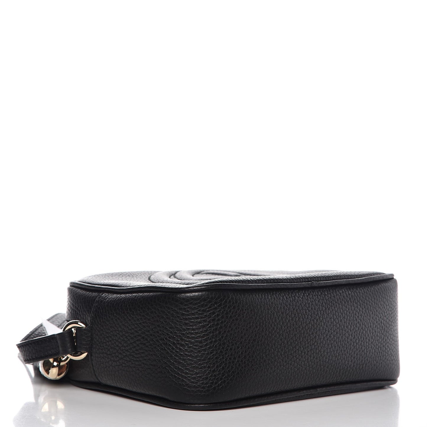 Pebbled Calfskin Small Soho Disco Bag Black
