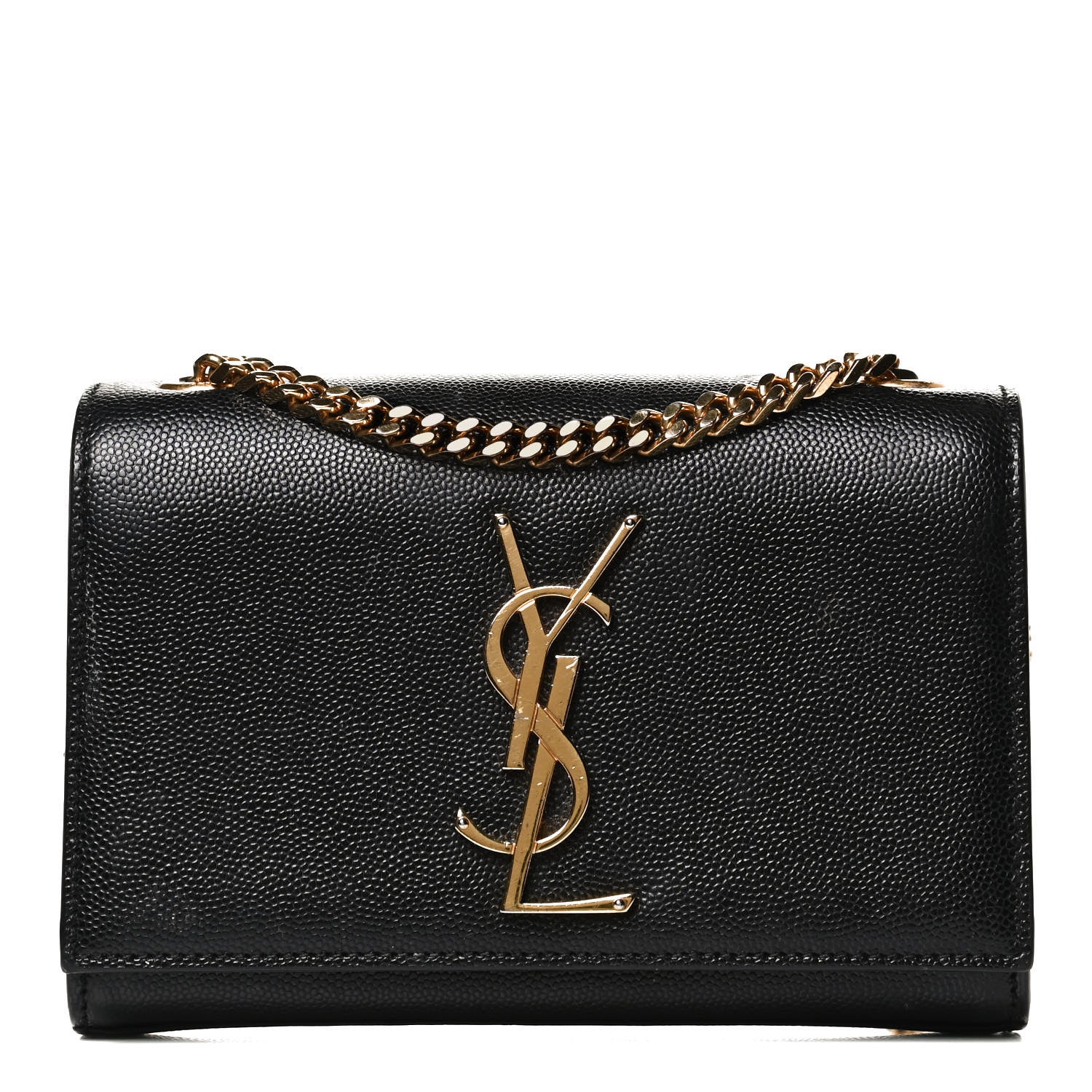Saint Laurent Grain De Poudre Small Monogram Kate Satchel Black 1 of 14