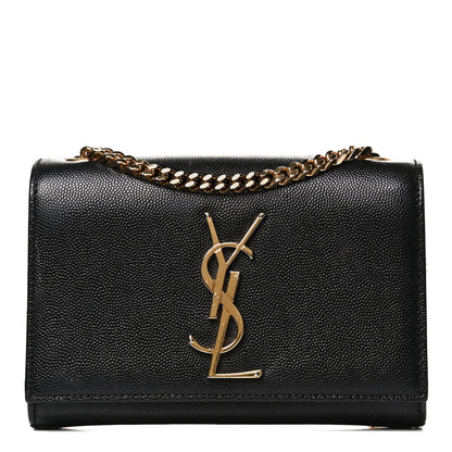 Saint Laurent Grain De Poudre Small Monogram Kate Satchel Black 1 of 14