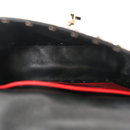 Valentino Garavani Metallic Wrinkled Lambskin Small Rockstud Spike Shoulder Bag Lipstick 5 of 9