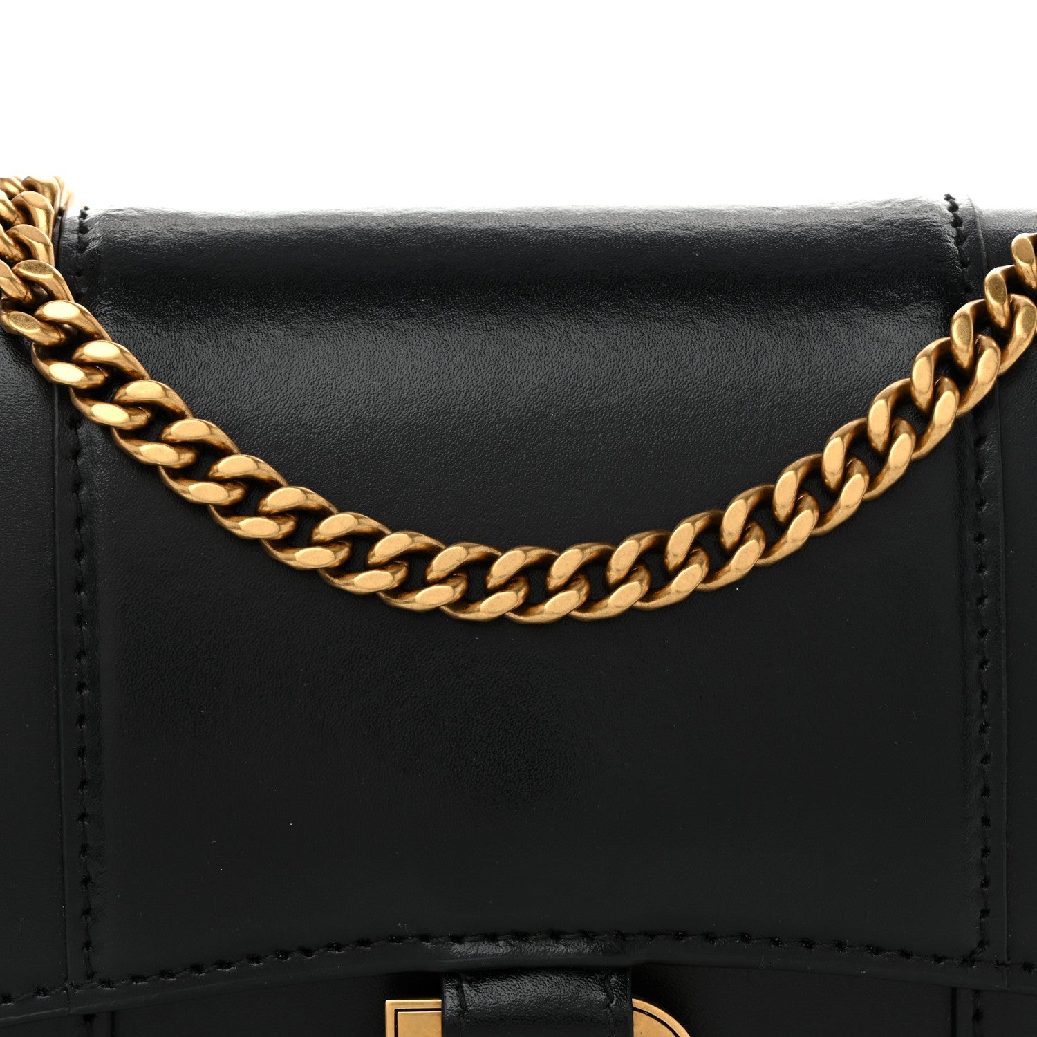 Balenciaga Shiny Box Calfskin Hourglass Chain Bag Black 8 of 10