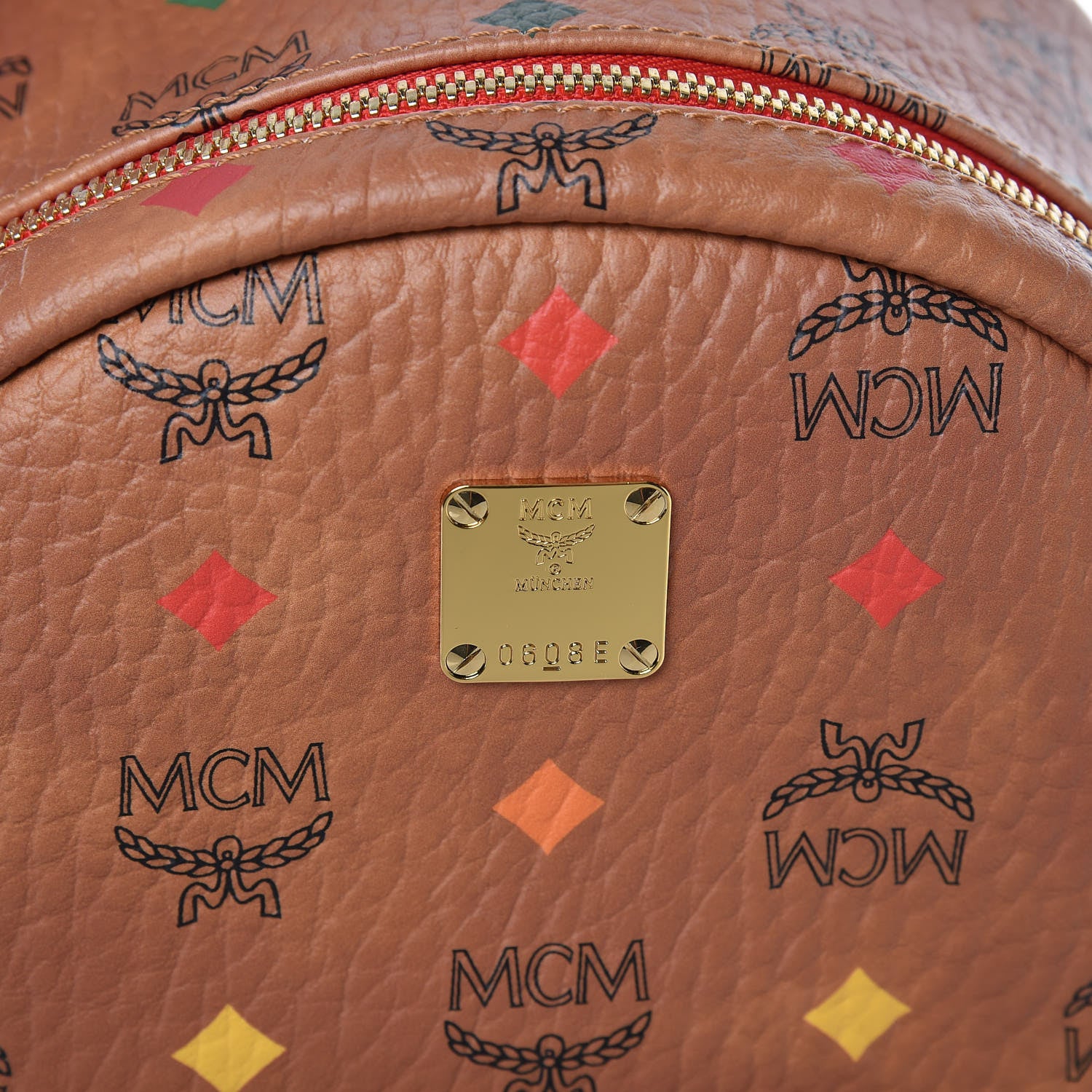 MCM Visetos Spektrum Small Stark Backpack Cognac 6 of 12