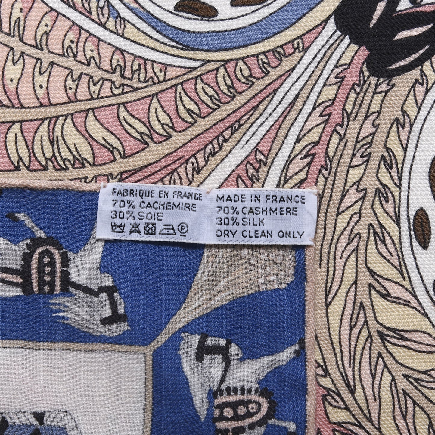 Cashmere Silk Le Jardin De La Maharani Shawl 140 Ivory Bleu Bois De Rose