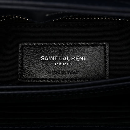 Saint Laurent Calfskin Y Quilted Monogram Toy Loulou Satchel Navy 6 of 11