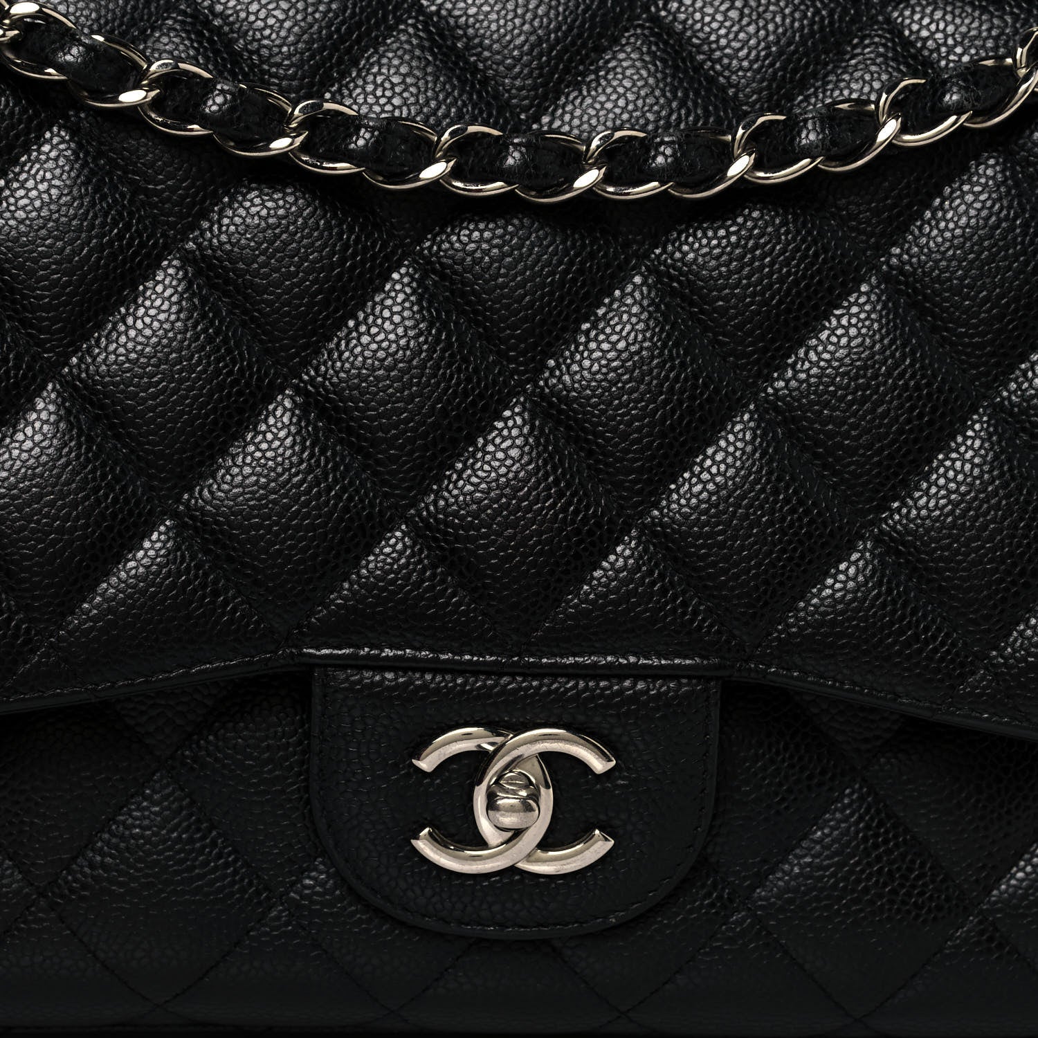 Chanel Caviar Quilted Jumbo Double Flap Black 7 of 12