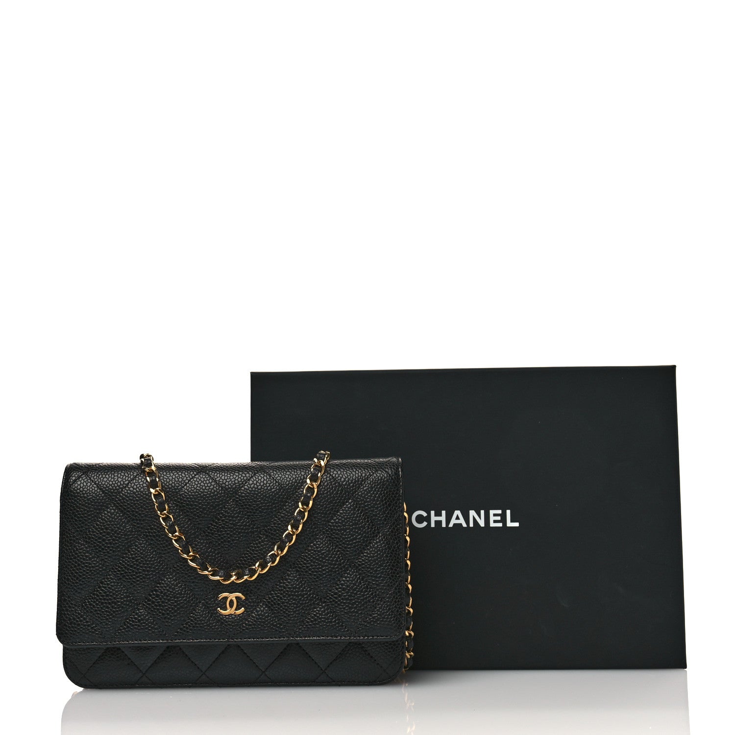 Chanel Caviar Quilted Wallet on Chain WOC Black 12 of 14