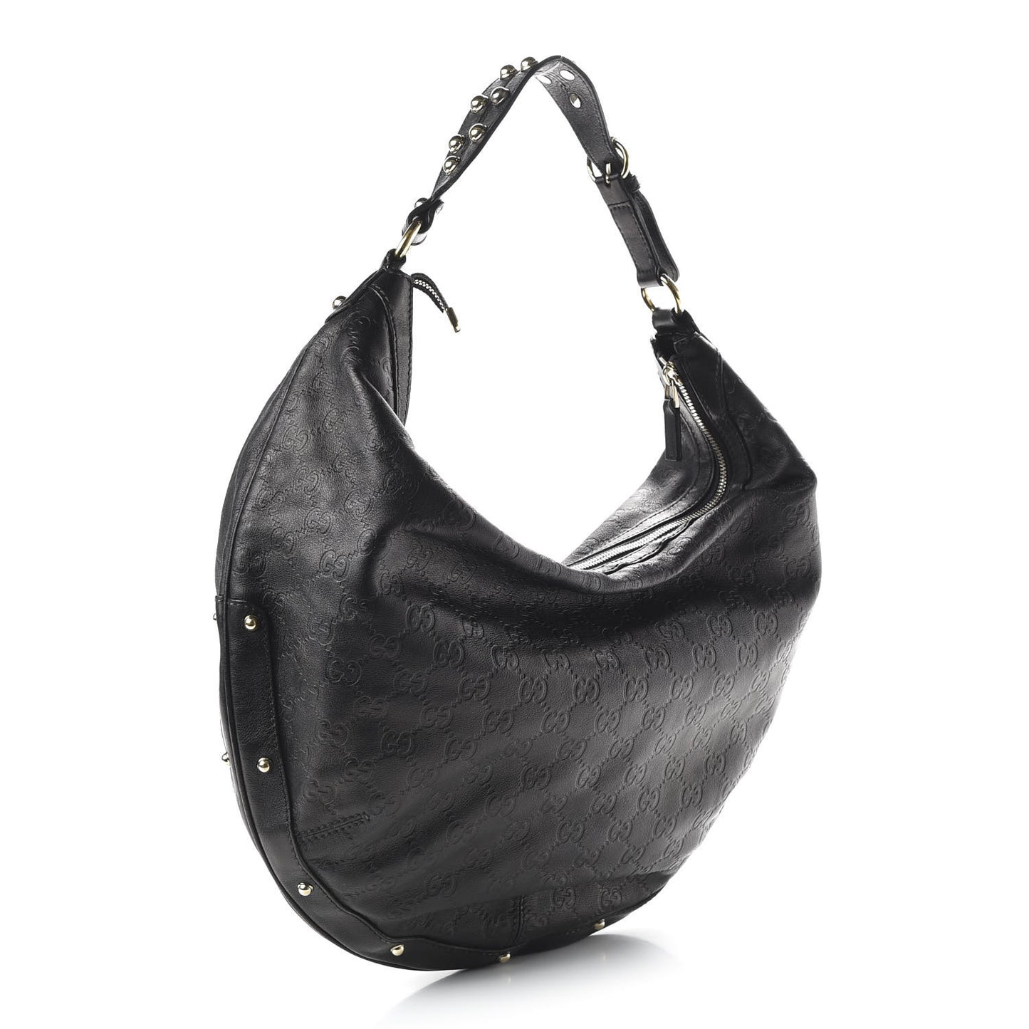 Guccissima Large Biba Hobo Black
