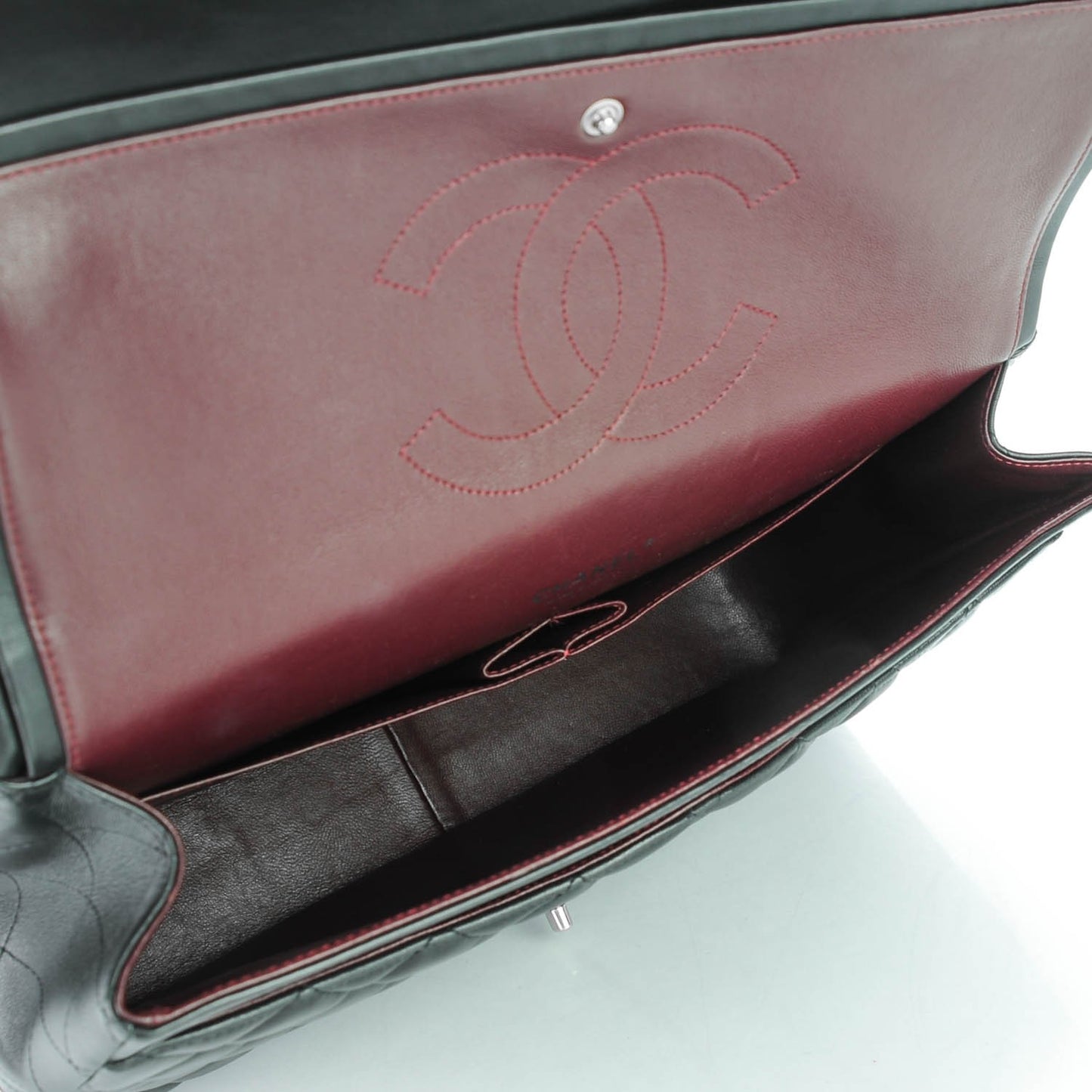 Lambskin Quilted Maxi Double Flap Black