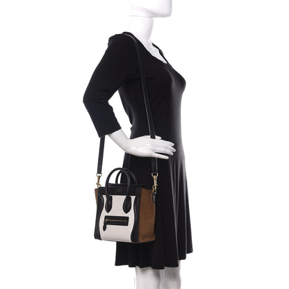 Celine Smooth Calfskin Suede Nano Tri-Color Luggage White 2 of 18