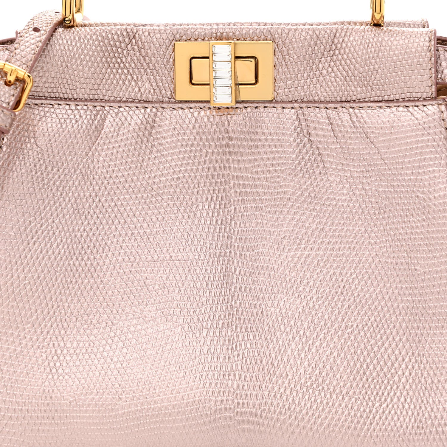 Fendi Lizard Mini Peekaboo Iconic Satchel Pink 8 of 10