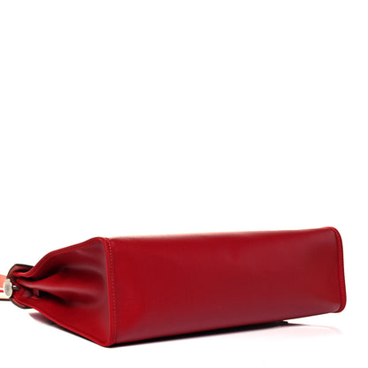 Hermes Toile H Berline Vache Hunter Herbag Zip PM 31 Rouge Piment Ecru 4 of 7