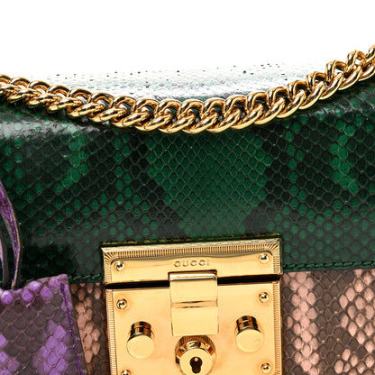 Gucci Snakeskin Small Padlock Shoulder Bag Green Pink Purple 8 of 11
