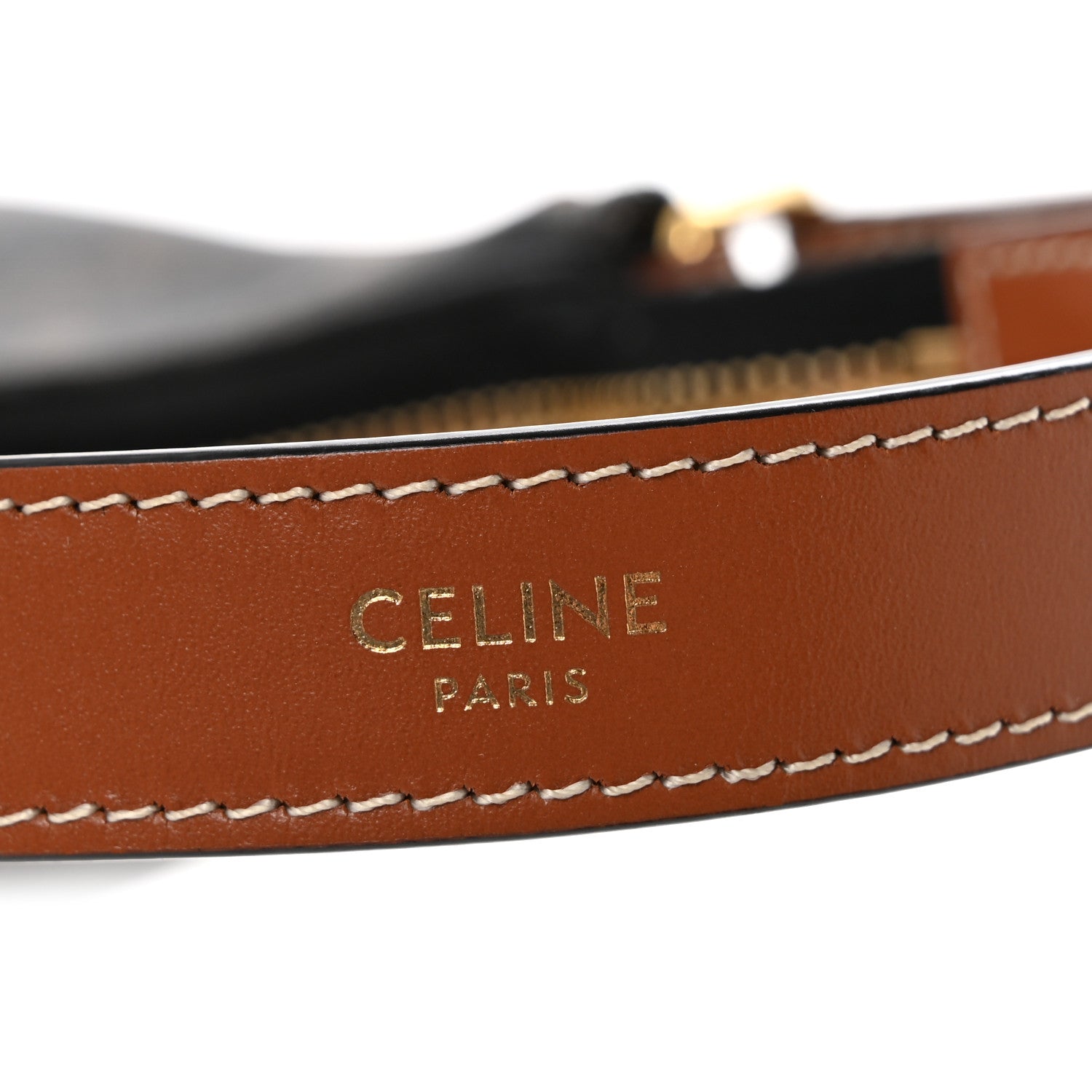 Celine Triomphe Canvas Calfskin Ava Shoulder Bag Tan 6 of 14
