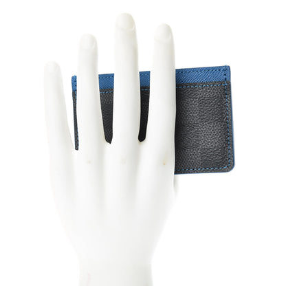 Louis Vuitton Damier Graphite Card Holder Blue 2 of 8