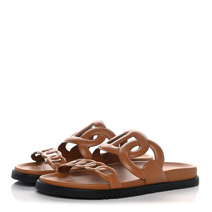 Hermes Nappa Extra Sandals 39 Gold 3 of 10