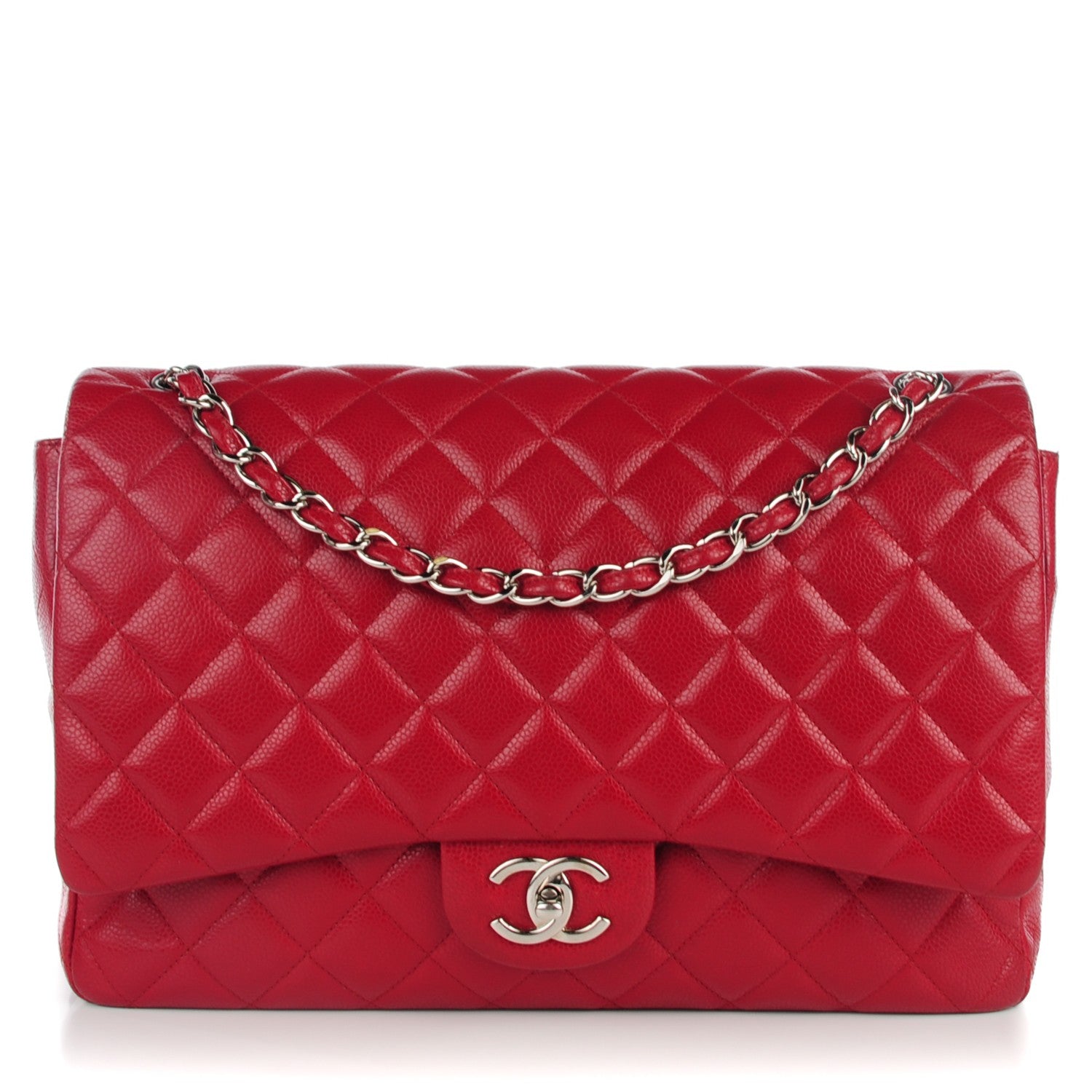 Chanel Caviar Quilted Maxi Double Flap Red 1 of 10