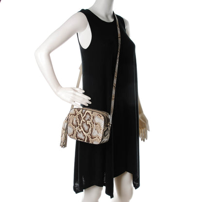 Gucci Python Small Soho Disco Bag Off White Nut Brown Beige 2 of 7