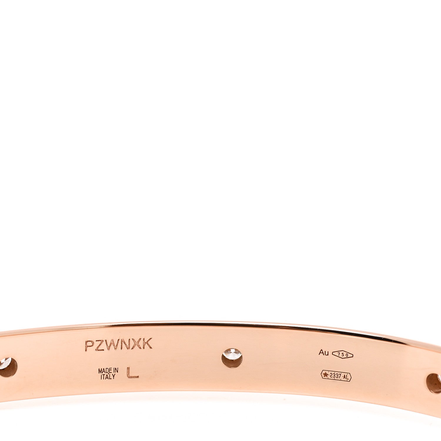 Bulgari 18K Rose Gold 12 Diamond B.Zero1 Essential Bangle Bracelet L 3 of 4
