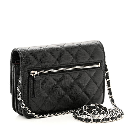 Chanel Caviar Quilted Mini Wallet On Chain WOC Black 3 of 11