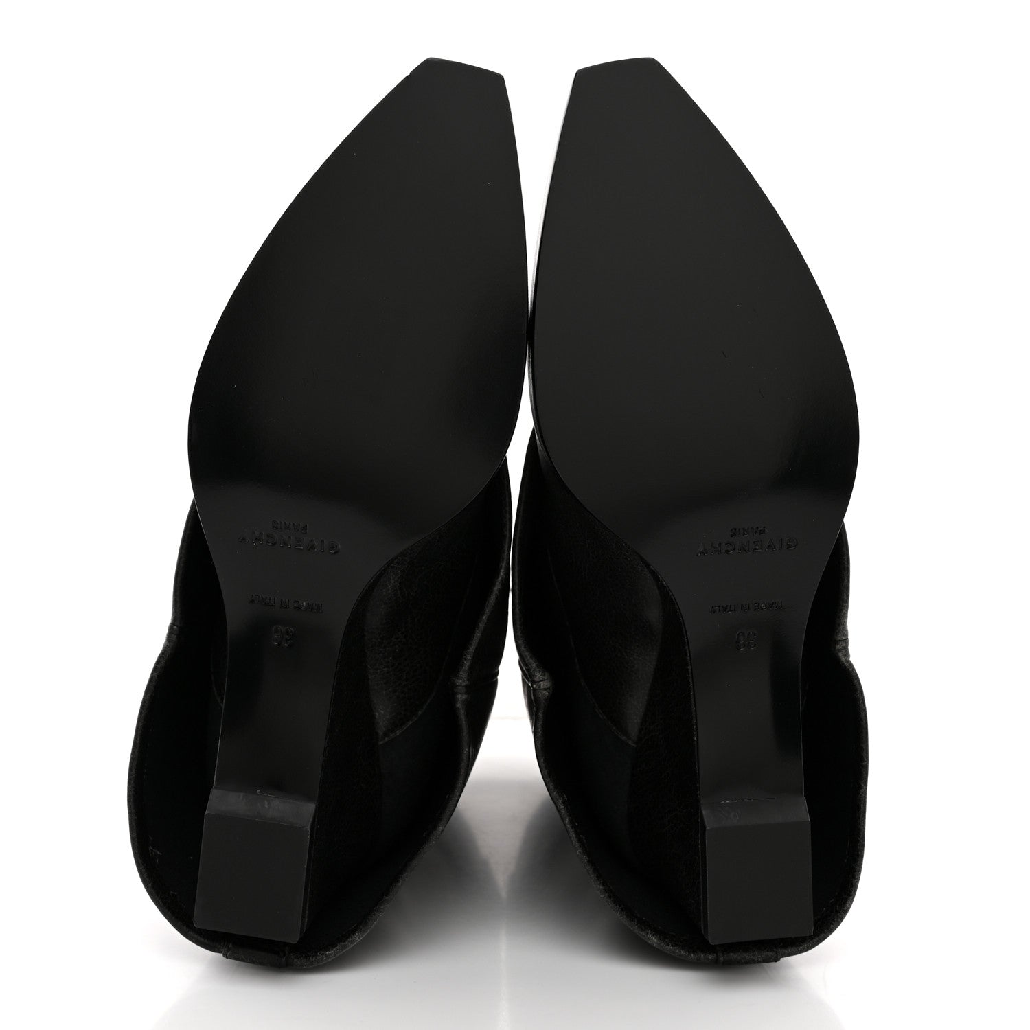 Givenchy Aged Calfskin Cowboy Shark Lock Ankle Boots  36 Black 6 of 8