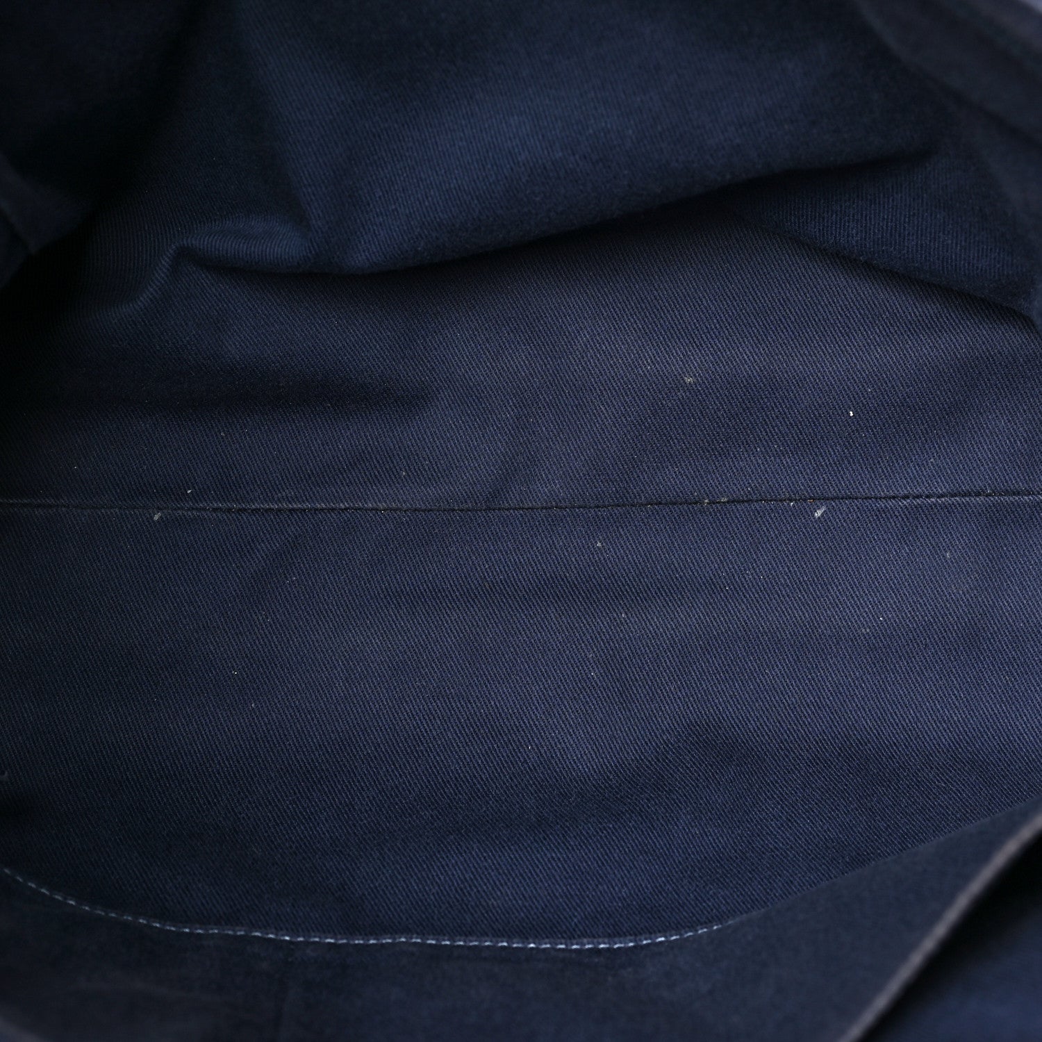 Chanel Mixed Fibers Striped Small Deauville Tote Navy Blue 5 of 9