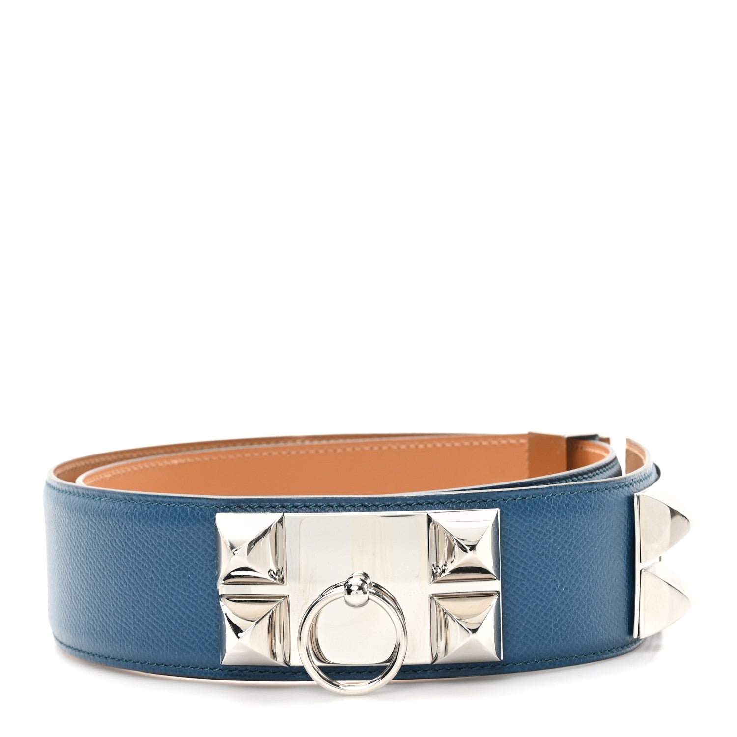 Hermes Epsom 50mm Collier De Chien CDC Belt 85 34 Deep Blue 1 of 5