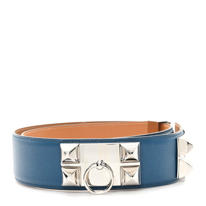 Hermes Epsom 50mm Collier De Chien CDC Belt 85 34 Deep Blue 1 of 5