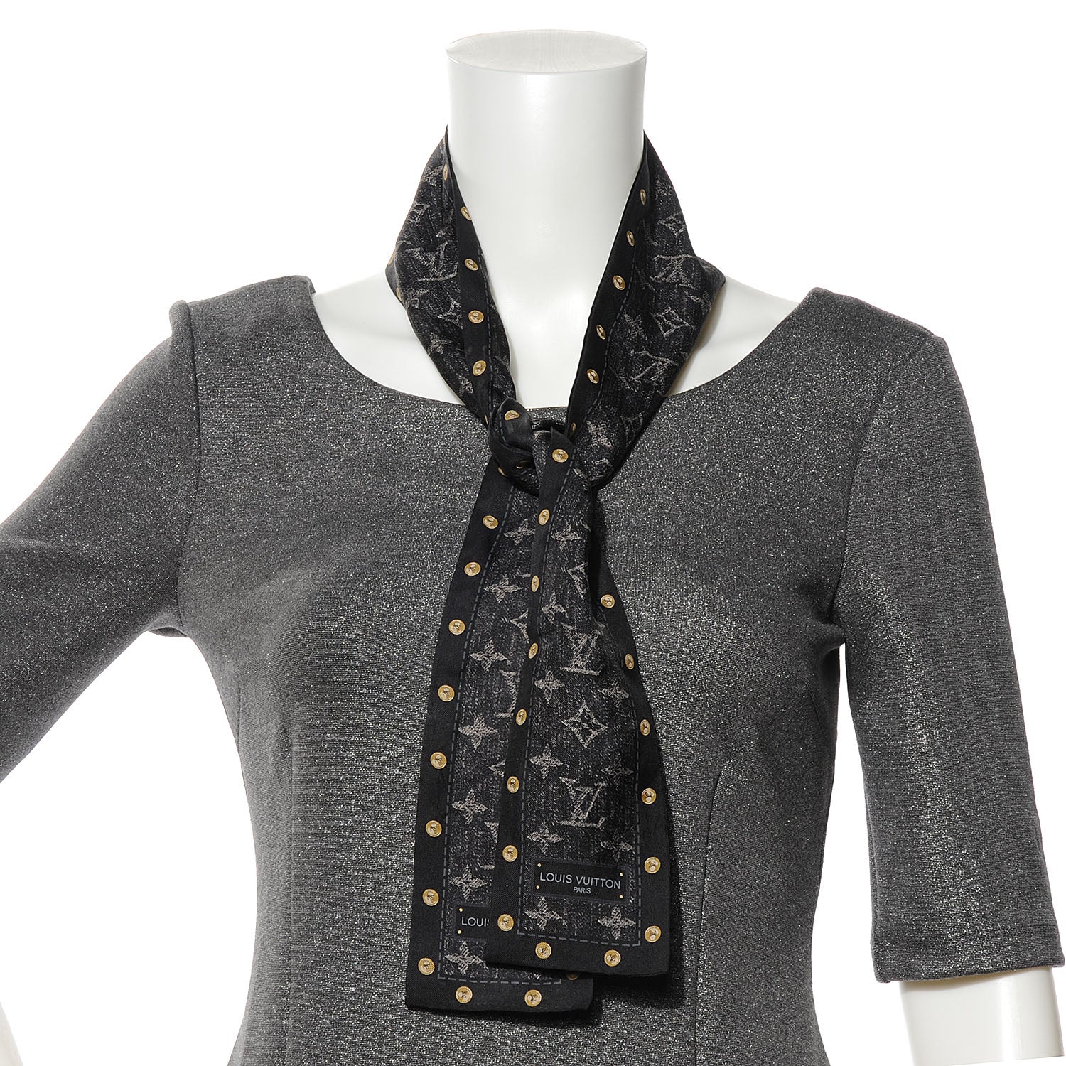Louis Vuitton Silk Monogram New Denim Bandeau Black 2 of 4