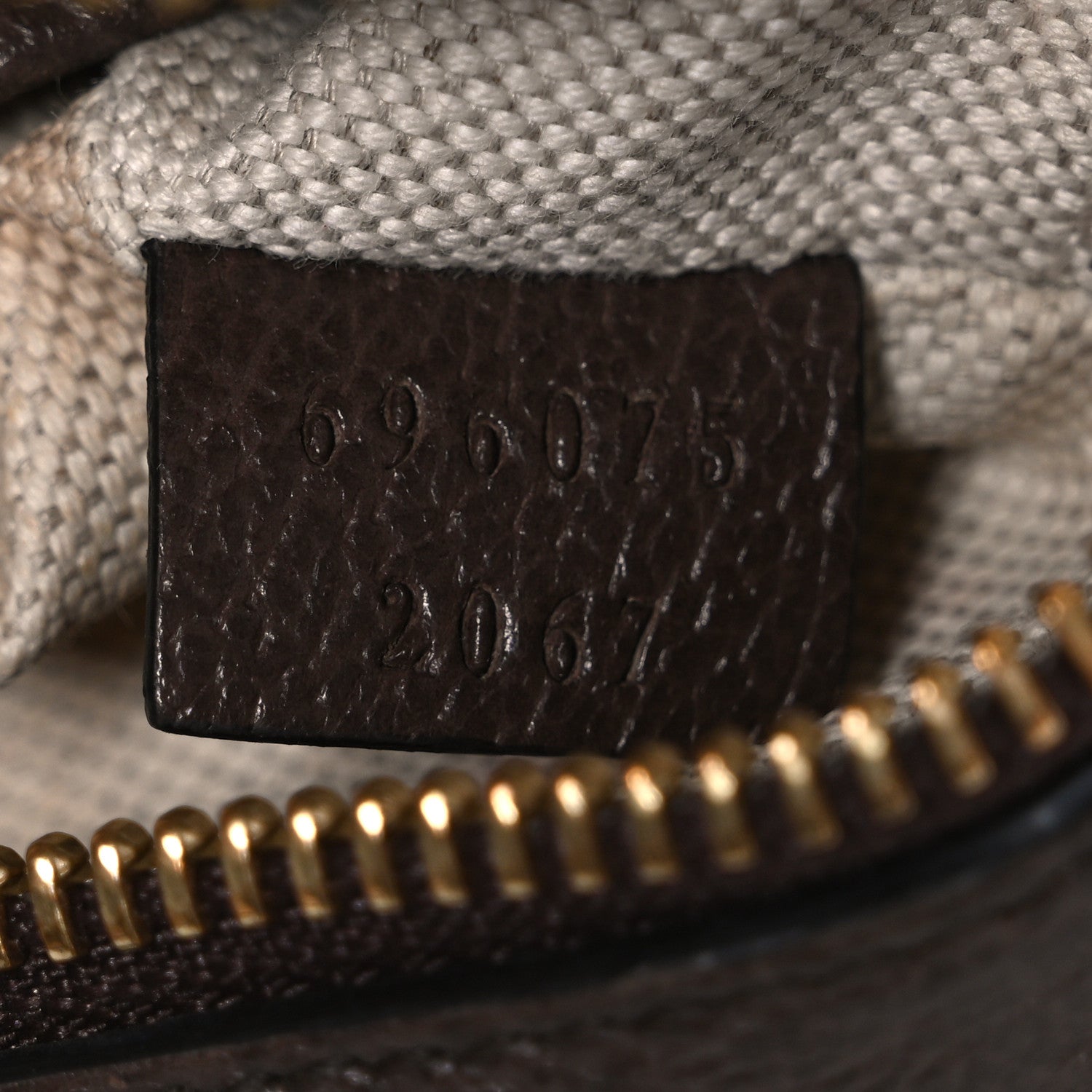 Gucci Monogram Jumbo GG Textured Dollar Calfskin Web Mini Crossbody Bag Camel Ebony New Acero 7 of 11