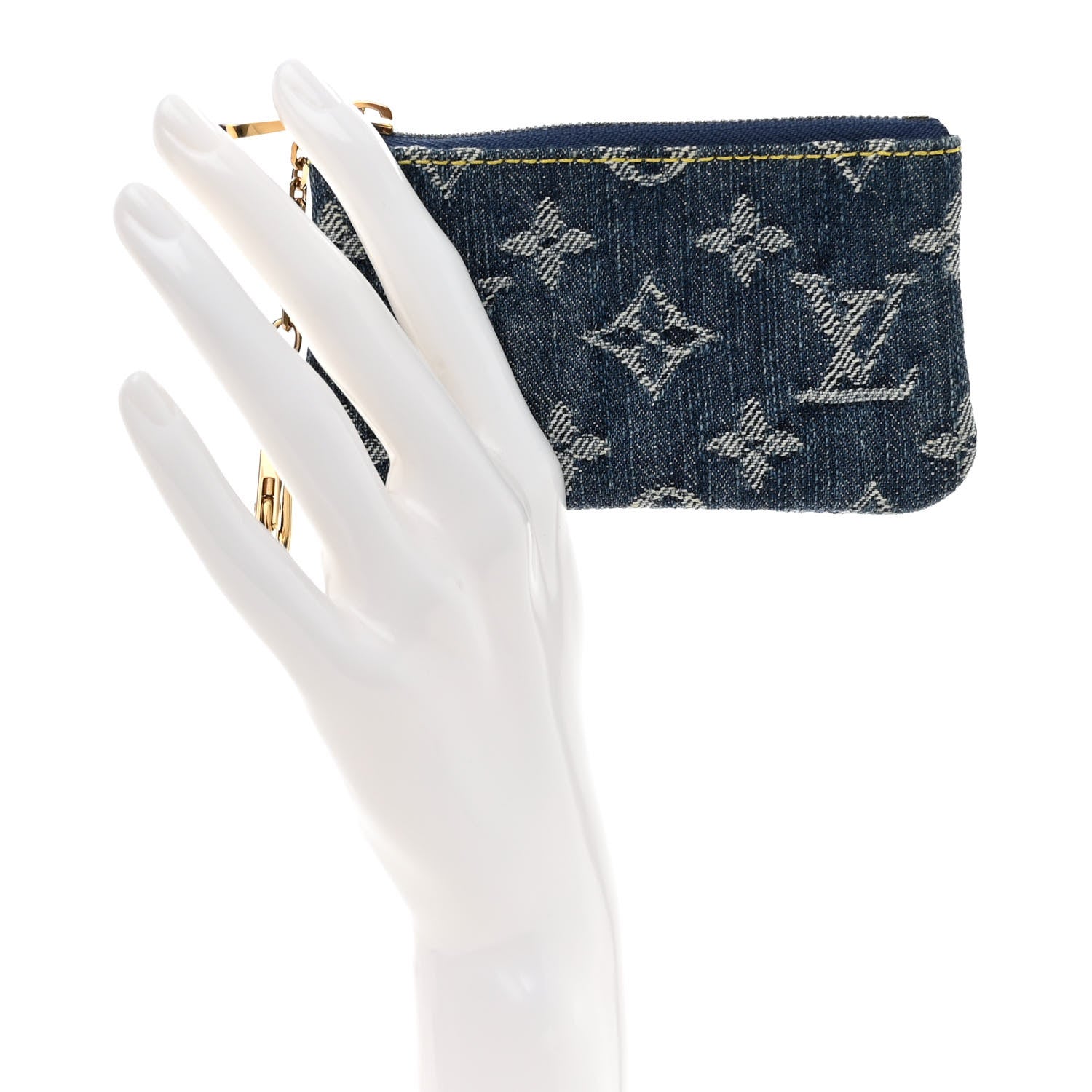 Louis Vuitton LOUIS VUITTON Monogram Denim Key Pouch Blue 2 of 6