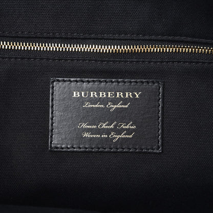 Burberry Derby Calfskin House Check Medium Welburn Tote Black 6 of 15