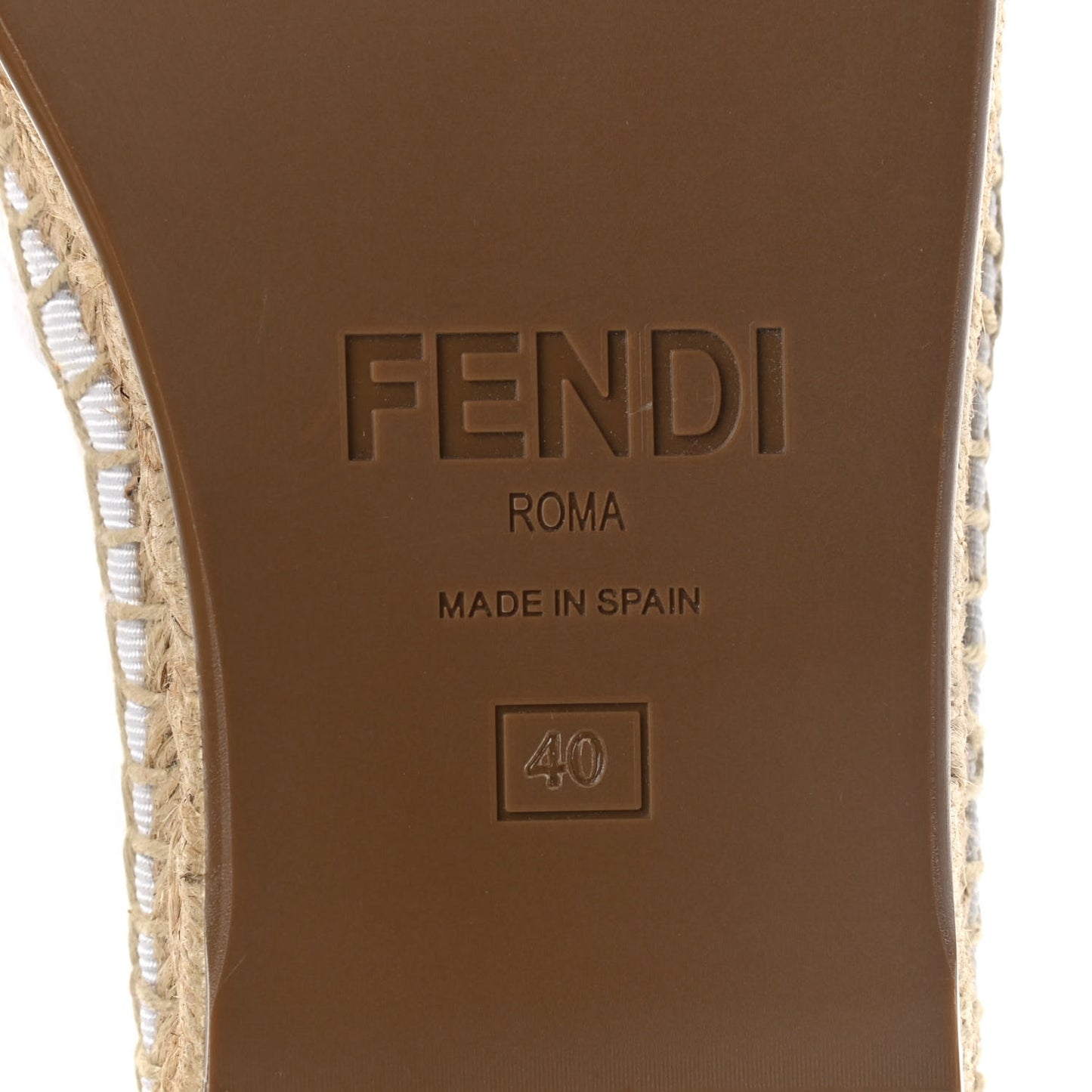 Nappa FF Embossed Espadrilles 40 Snow