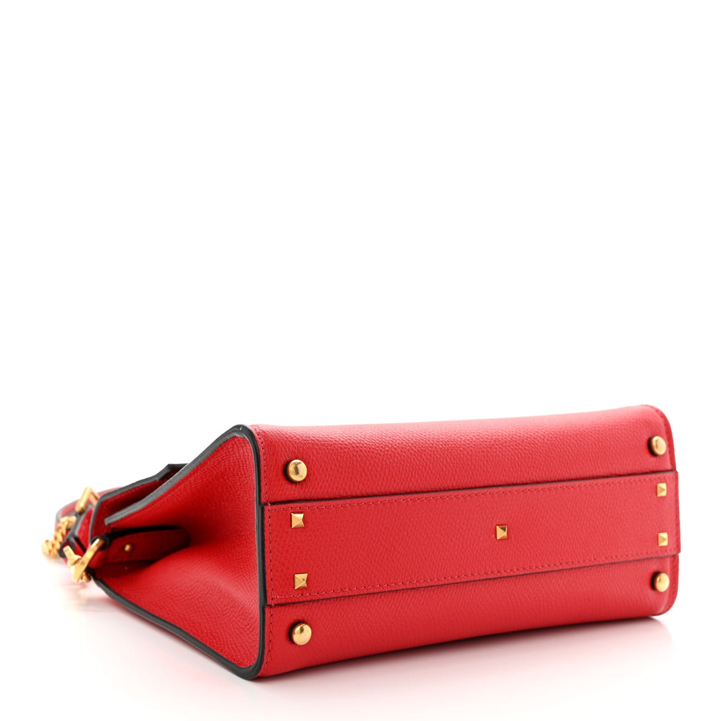Grainy Calfskin Small VSling Top Handle Bag Rouge Pur Cerise