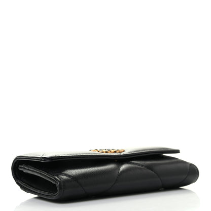 Chanel Lambskin Quilted Chanel 19 Flap Wallet Black 4 of 8