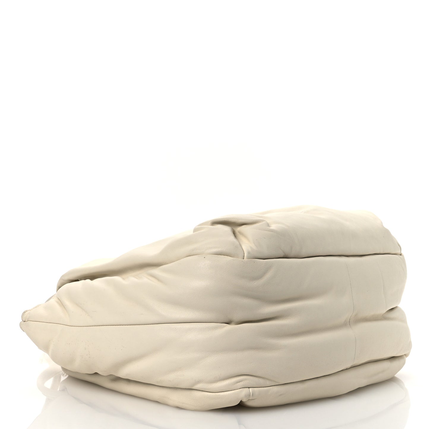 Goatskin Pillow Bucket Bag White