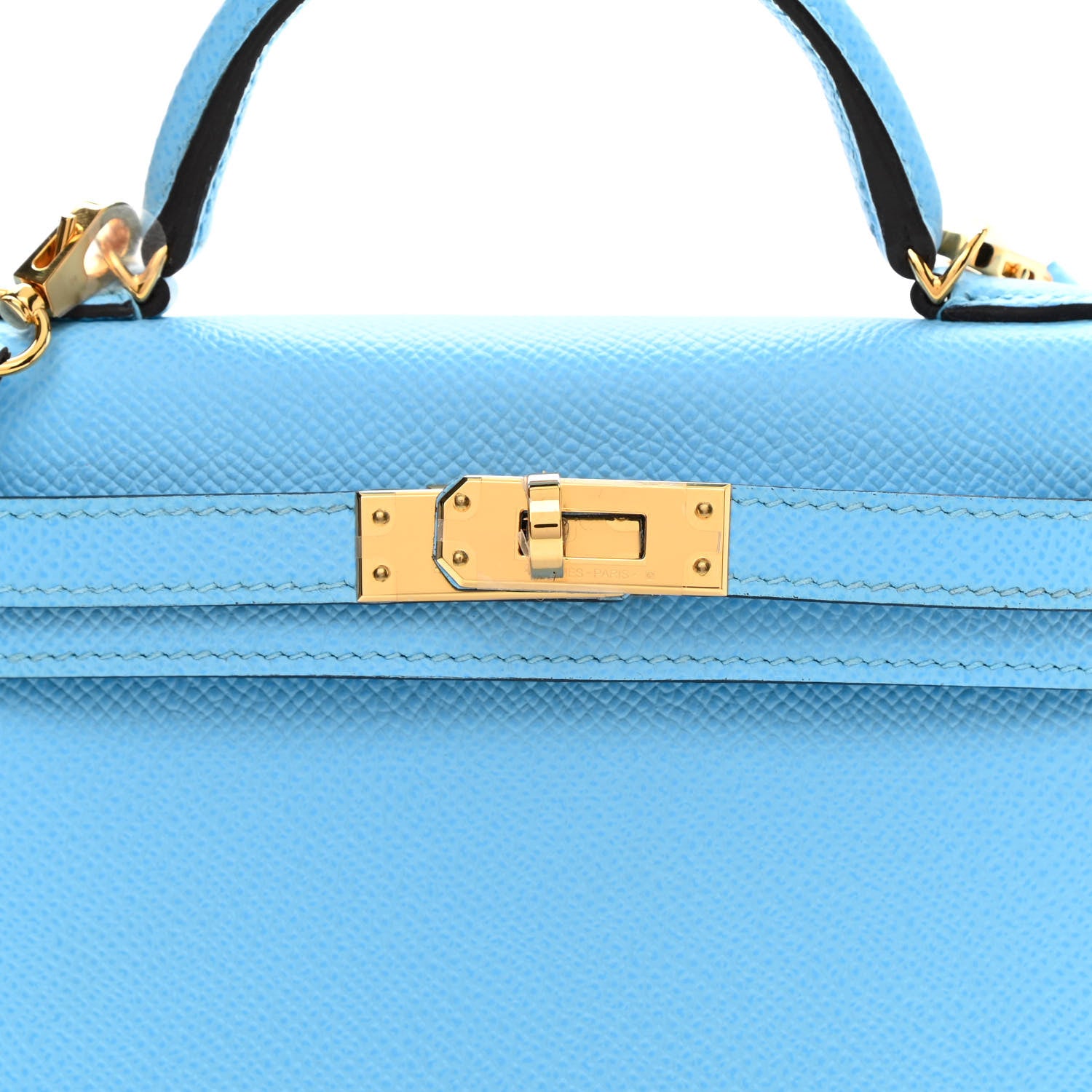 Hermes Epsom Mini Kelly Sellier 20 Celeste 8 of 12