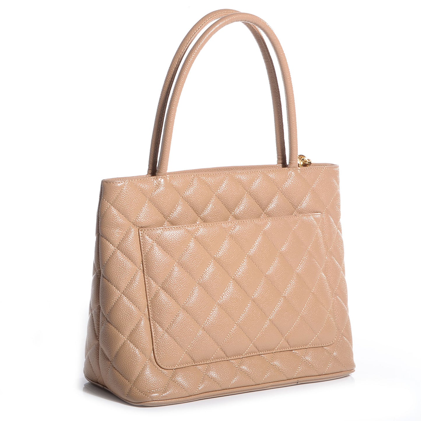 Caviar Quilted Medallion Tote Beige
