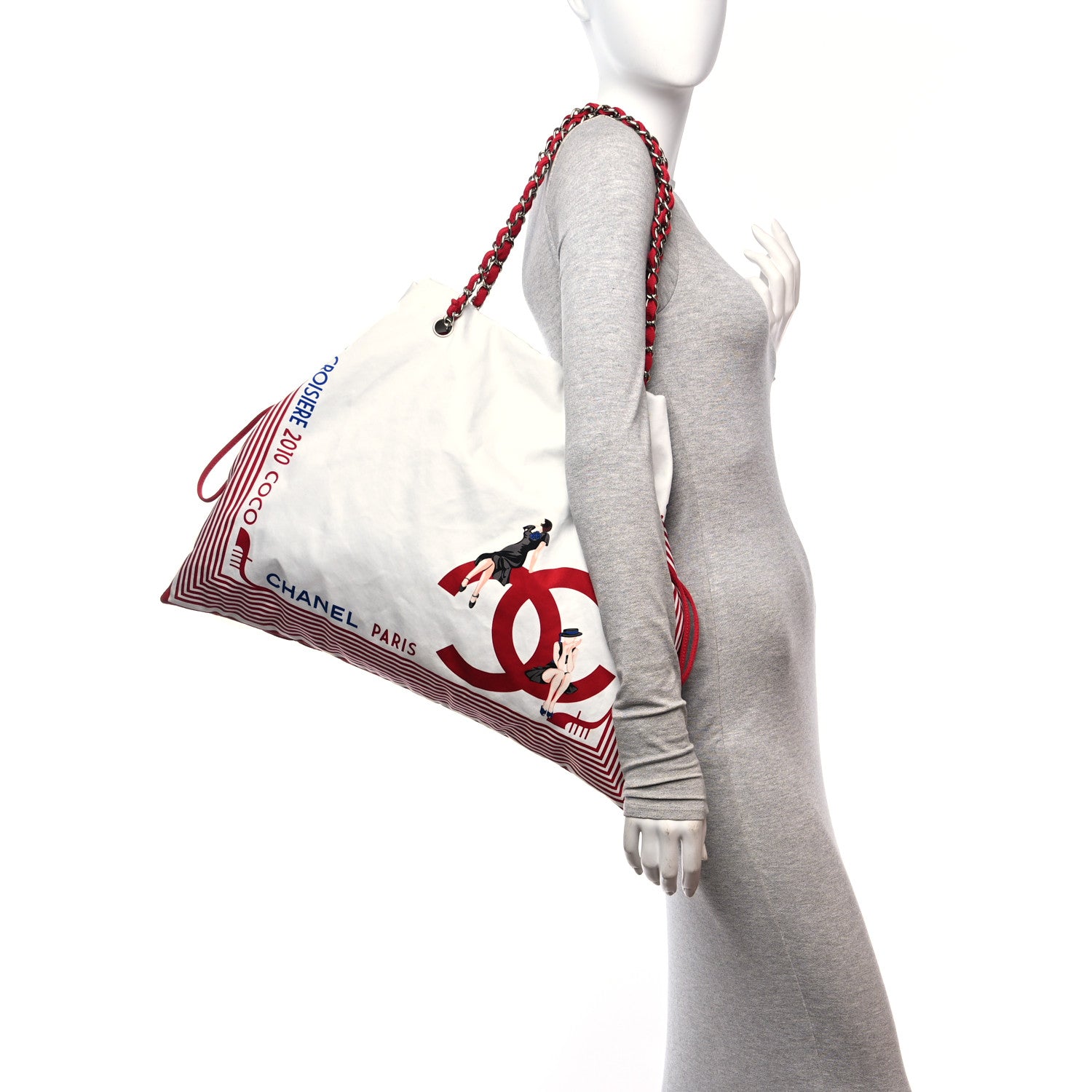 Chanel Canvas CC Paris Venice Bon Bon Tote White 2 of 13