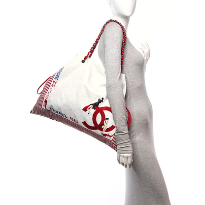 Chanel Canvas CC Paris Venice Bon Bon Tote White 2 of 13