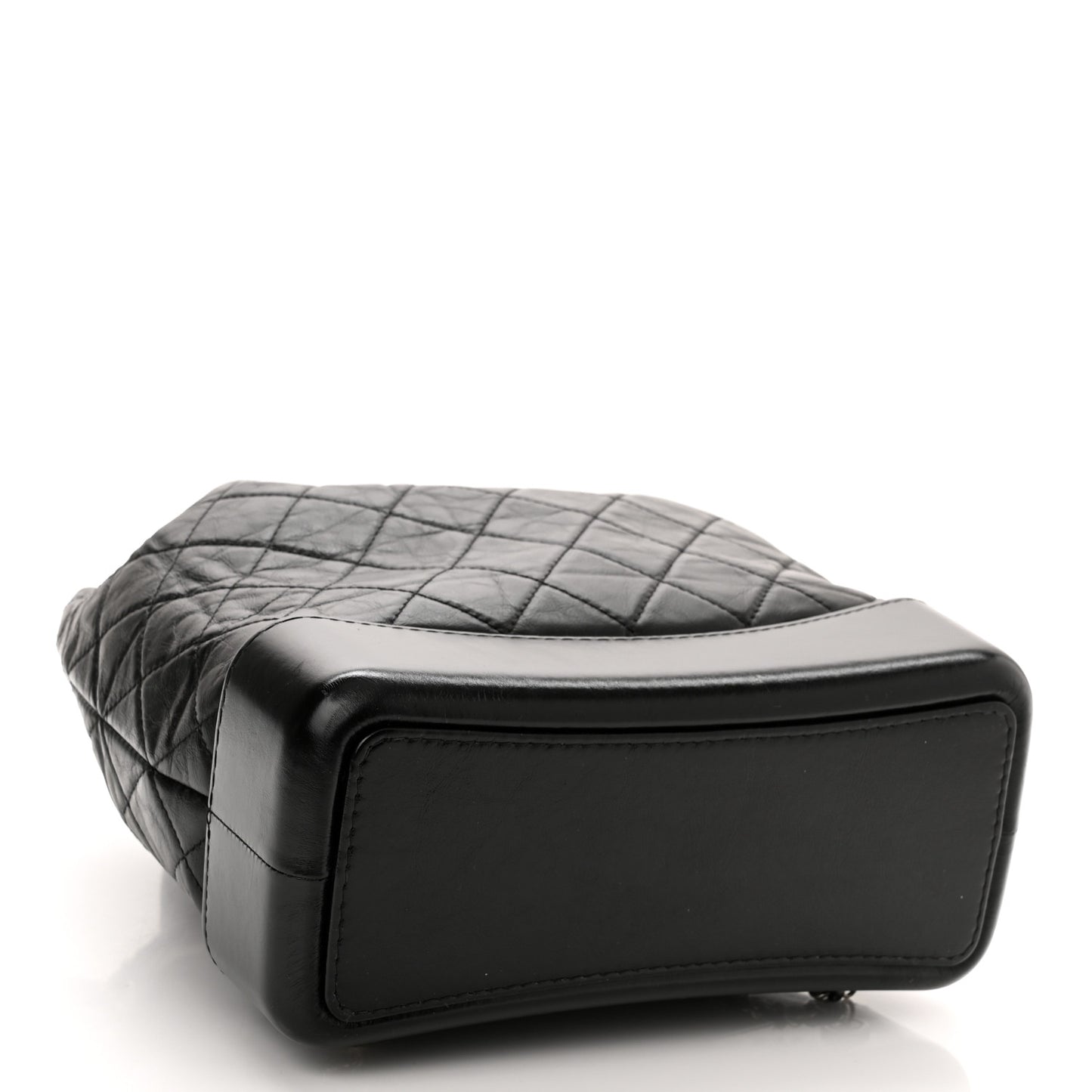 Aged Calfskin Quilted Gabrielle Backpack Black