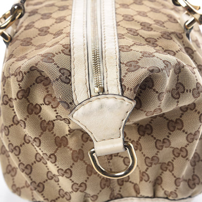 Gucci Monogram Horsebit Nail Medium Boston White 13 of 19