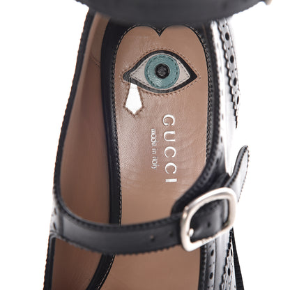 Gucci Calfskin Queercore Brogue Knee High Boots 37.5 Black 5 of 7