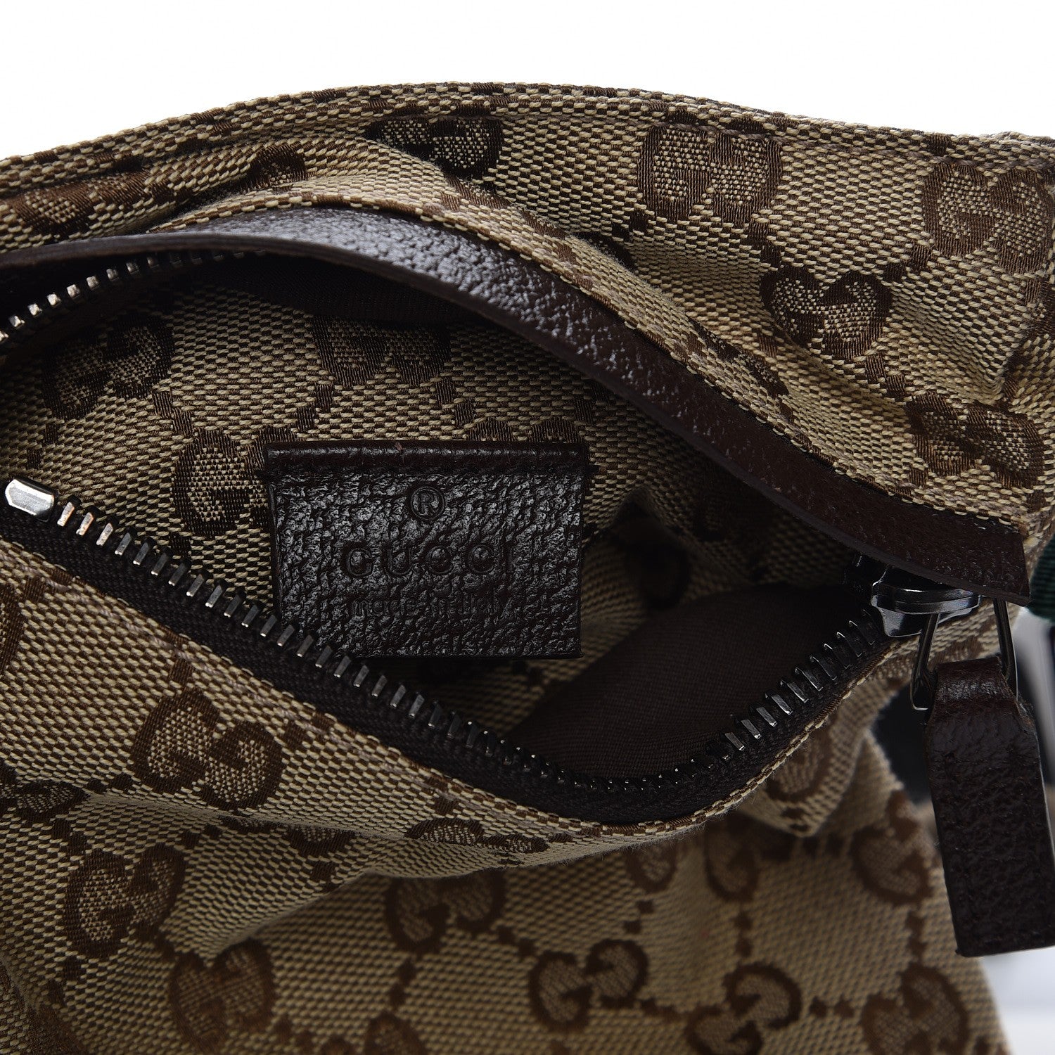 Gucci GG Monogram Double Pocket Belt Bag Dark Brown 6 of 8
