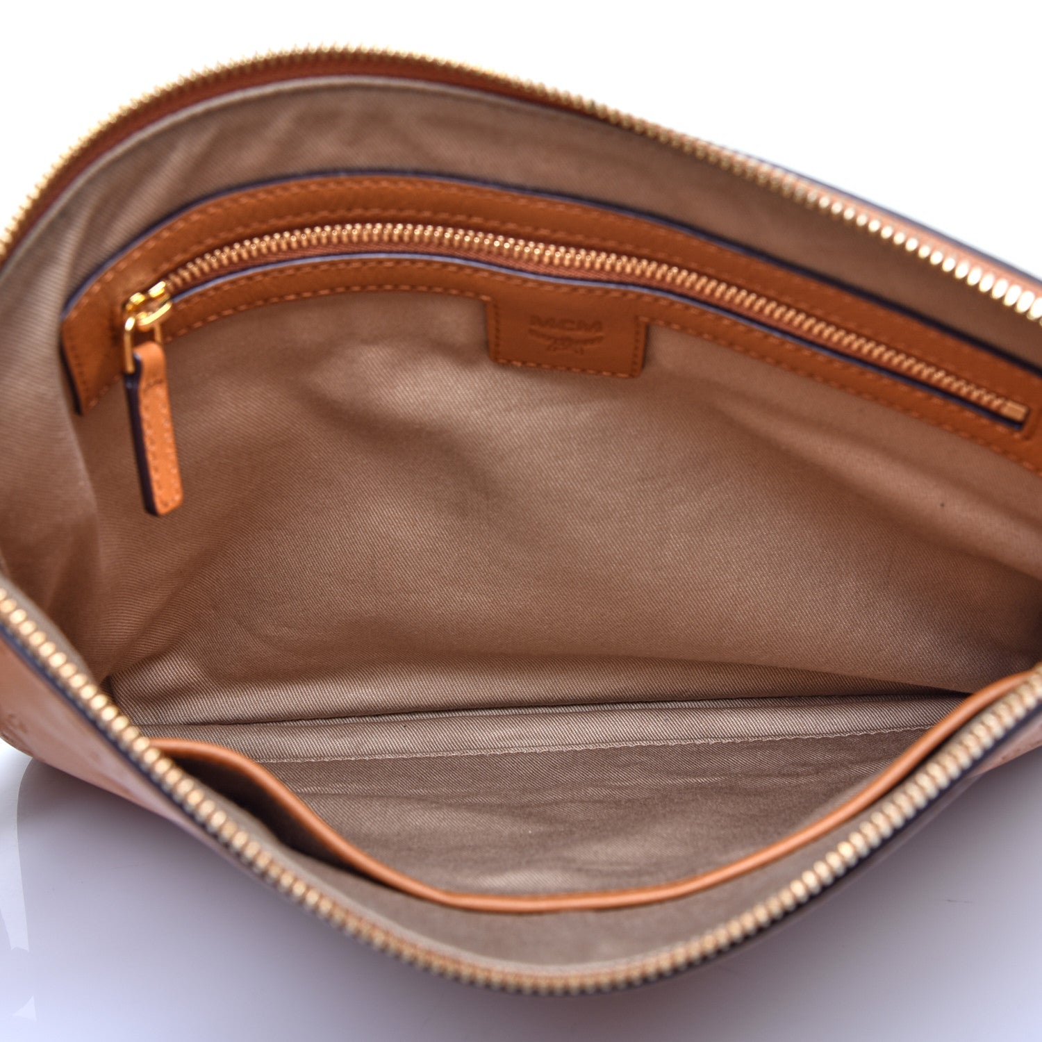 MCM Calfskin Ottomar Crossbody Pouch Cognac 5 of 10