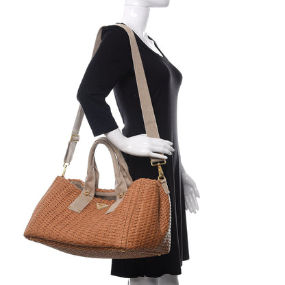 Prada Raffia Canvas Mistolino Tote Naturale 2 of 11