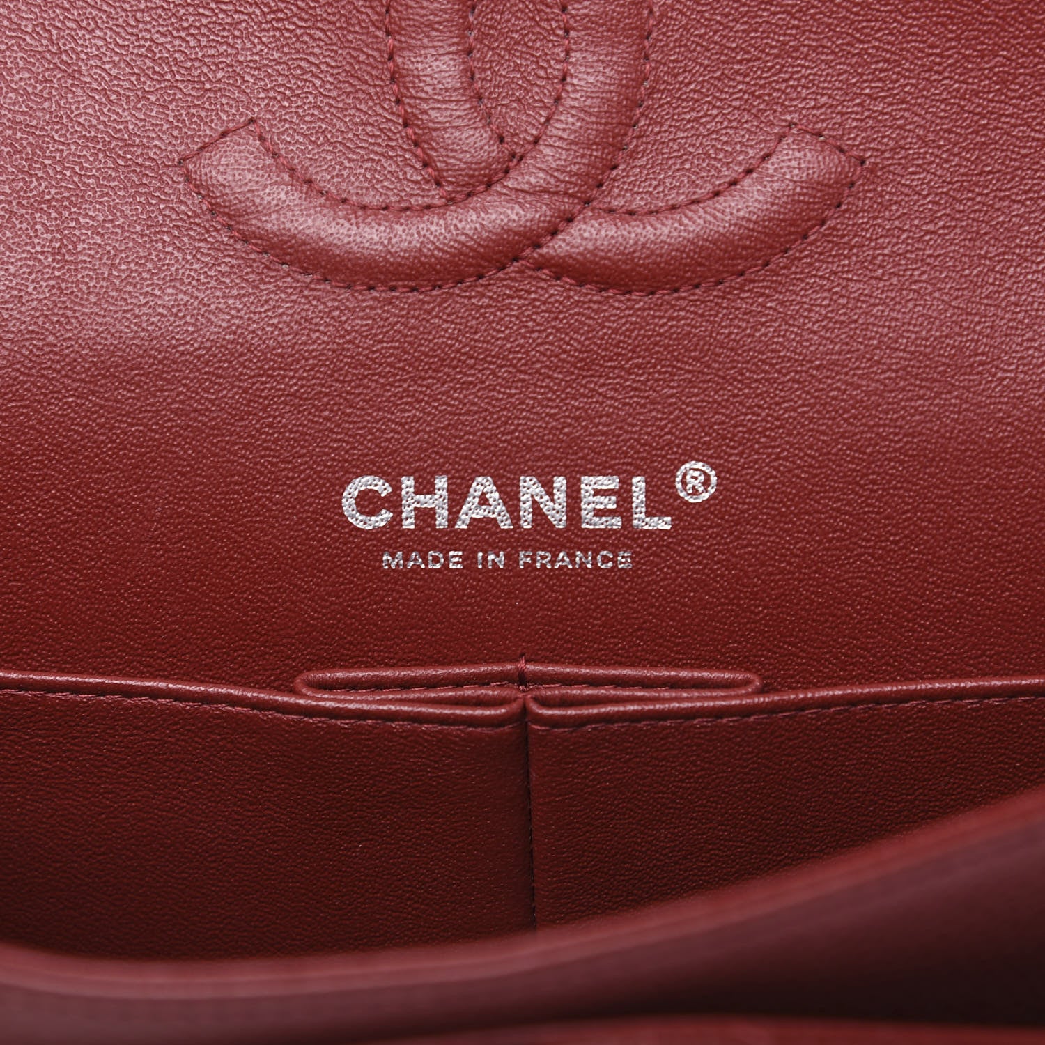 Chanel Caviar Quilted Medium Double Flap Dark Red 5 of 16