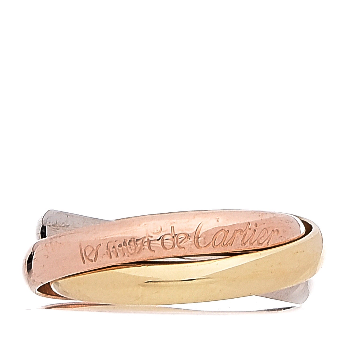 18K Pink Yellow White Gold Classic Les Must De Trinity Ring 56 7.5