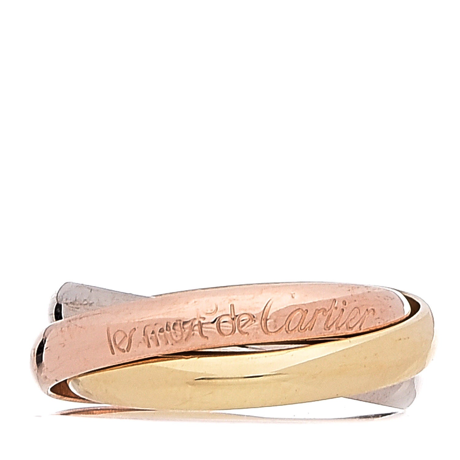 Cartier 18K Pink Yellow White Gold Classic Les Must De Trinity Ring 56 7.5 1 of 6