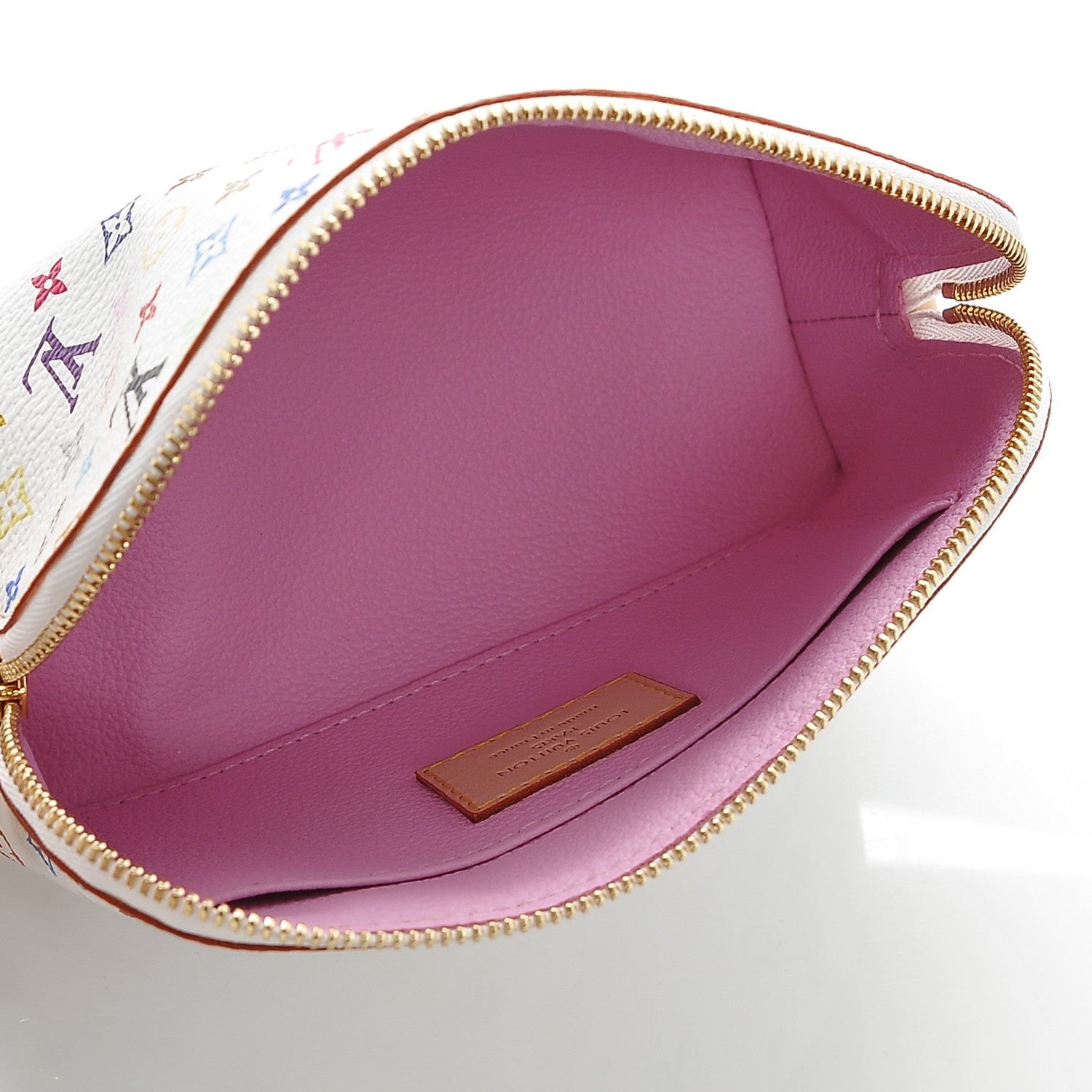 Louis Vuitton Monogram Multicolor Cosmetic Pouch White Litchi 5 of 6
